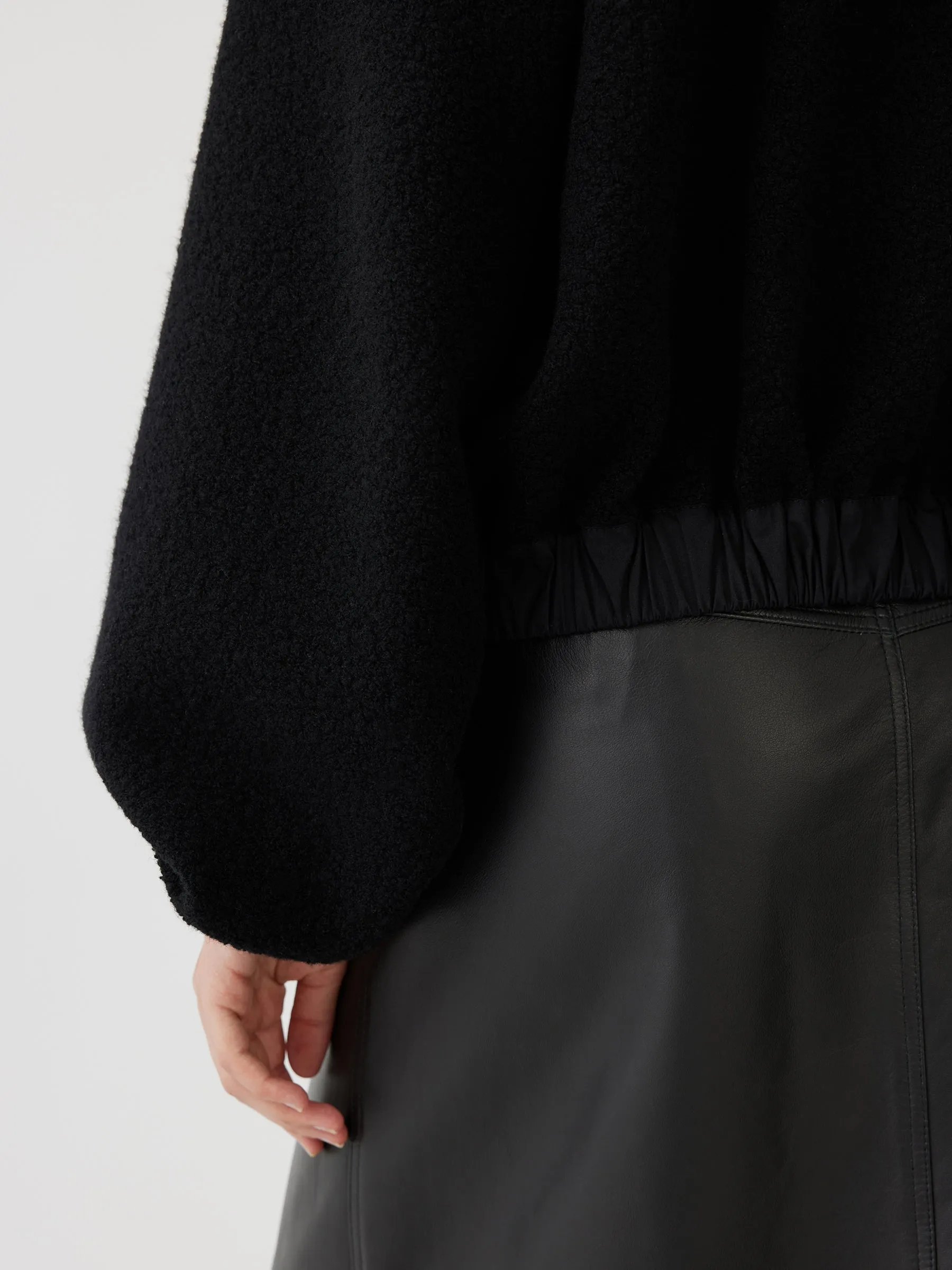 woollen zip front jacket