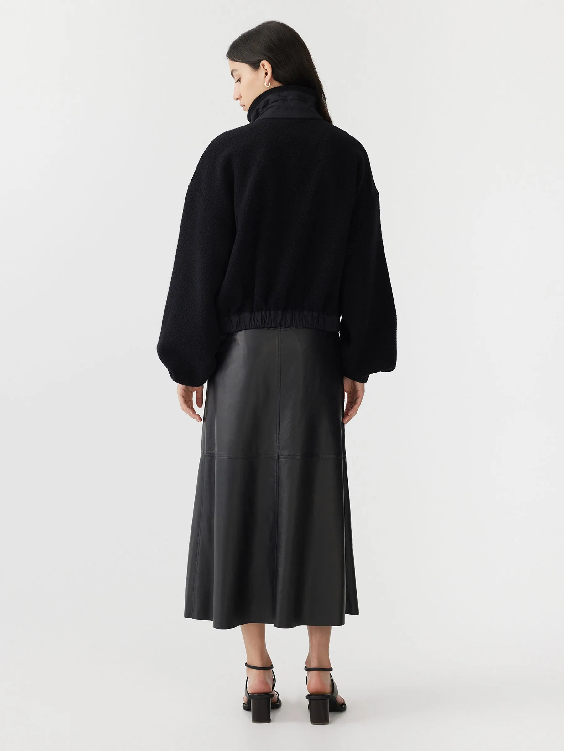 woollen zip front jacket